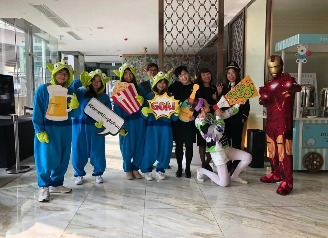 Dorsett Wanchai Associates celebrating with hotel guests for the Rugby 7s